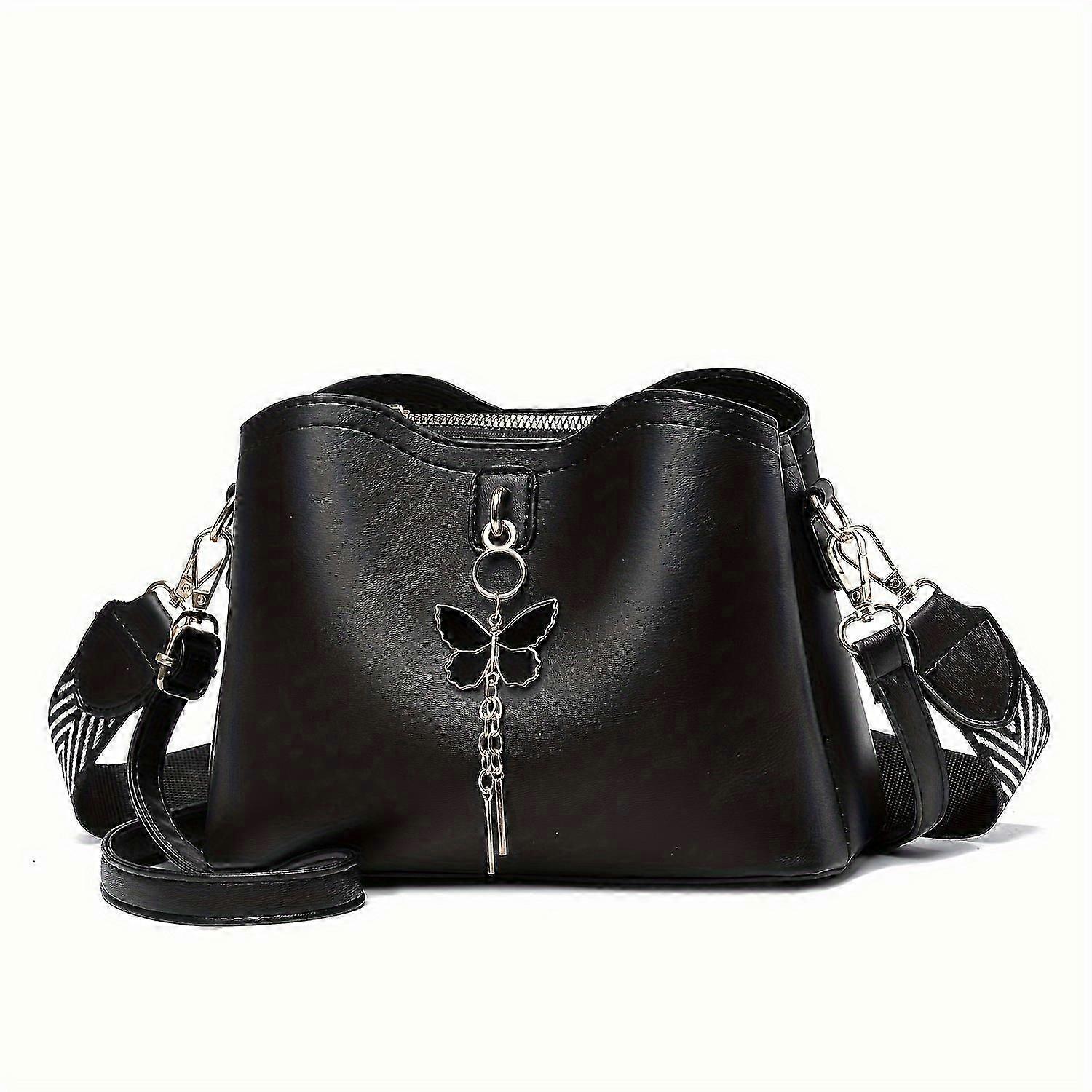 Trendy Black Bag with Unique Butterfly Bow - Style Icon