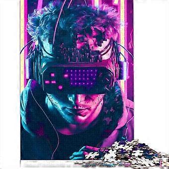 Quebra-cabeças de Arte para Adultos 1000 peças vr gamer Quebra-cabeça Quebra-cabeça de Madeira Adequado para adultos e adolescentes 12+ Bom Presente para Adultos K