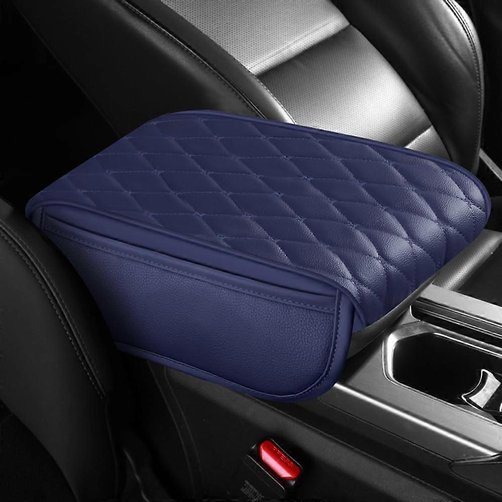 Universal Car Armrest Pad for Mitsubishi Xpander/Xpander Cross 2018-2024 Leather Cover Waterproof Center Console Protector Blue01