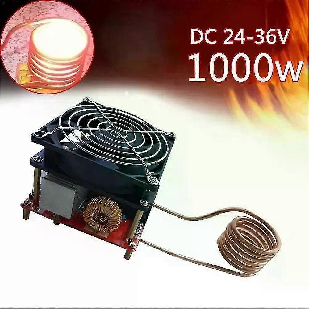 1000w ZVS Induction Heating Plate Board Kit Heater Cooker Coil Tube Diy 100*100*85mm Black Tool Accessories