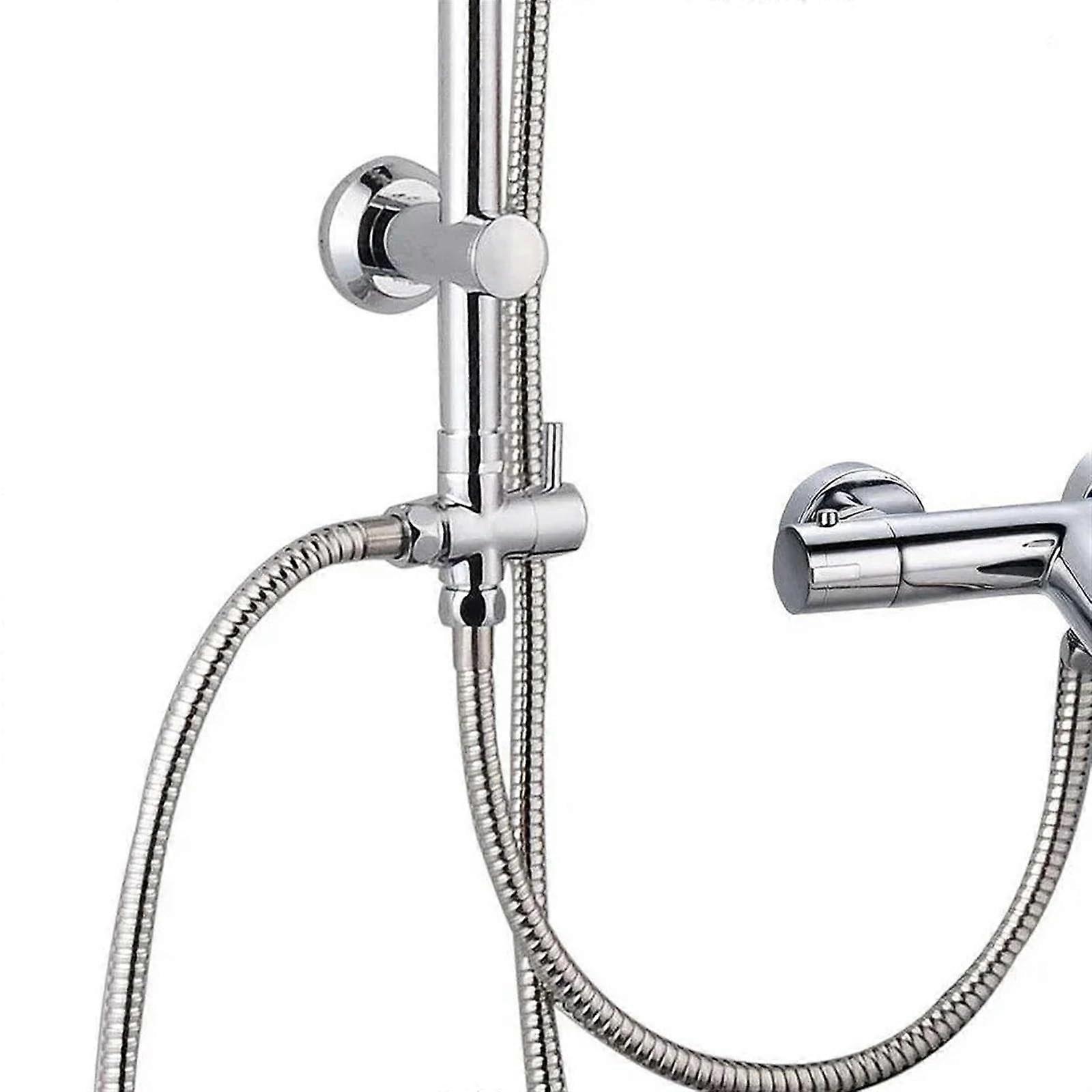 G1/2 Inch 3 Way ABS Diverter Valve T Adapter Chrome Shower Head Converter for Water Distribution System