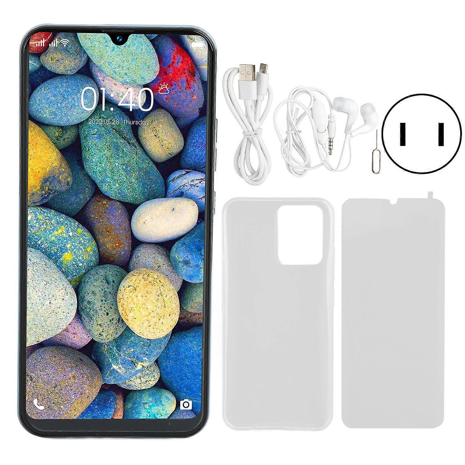 5G Smartphone Blue 6.4in 4GB RAM 64GB ROM 6000mAh Battery Face Recognition Cellphone for Android 11