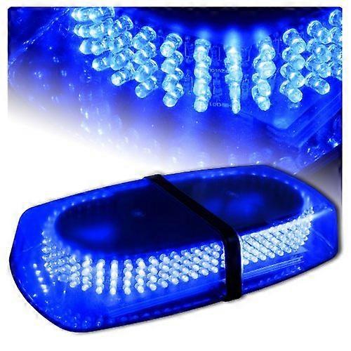 240 LED Emergency Hazard Warning Mini Bar Strobe Light with Magnetic Base, Blue, Compact Design for Vehicles