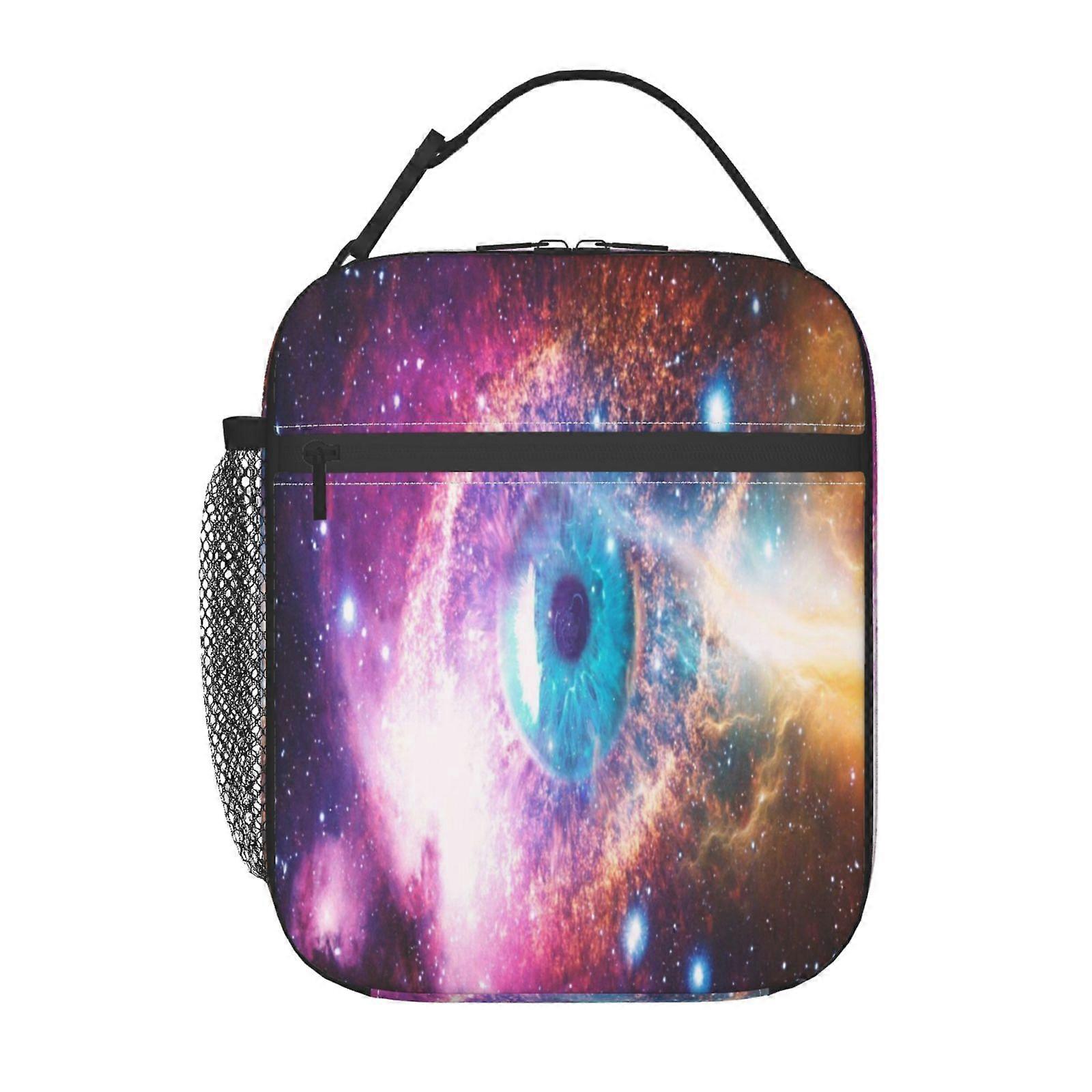 h170 Rebels of the Cosmos Lunch Bag Stylish Geometric Print, Insulated Double-Layer Design with Easy-Clean Interior (26x20x12cm) j170