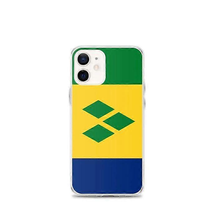 Phone case - PIXELFORMA - iPhone 12 mini - Saint Vincent Flag - Transparent plastic - TPU
