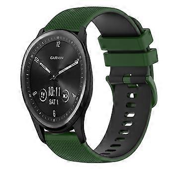 Til Garmin Vivomove Sport 20mm ternet tofarvet silikone urrem