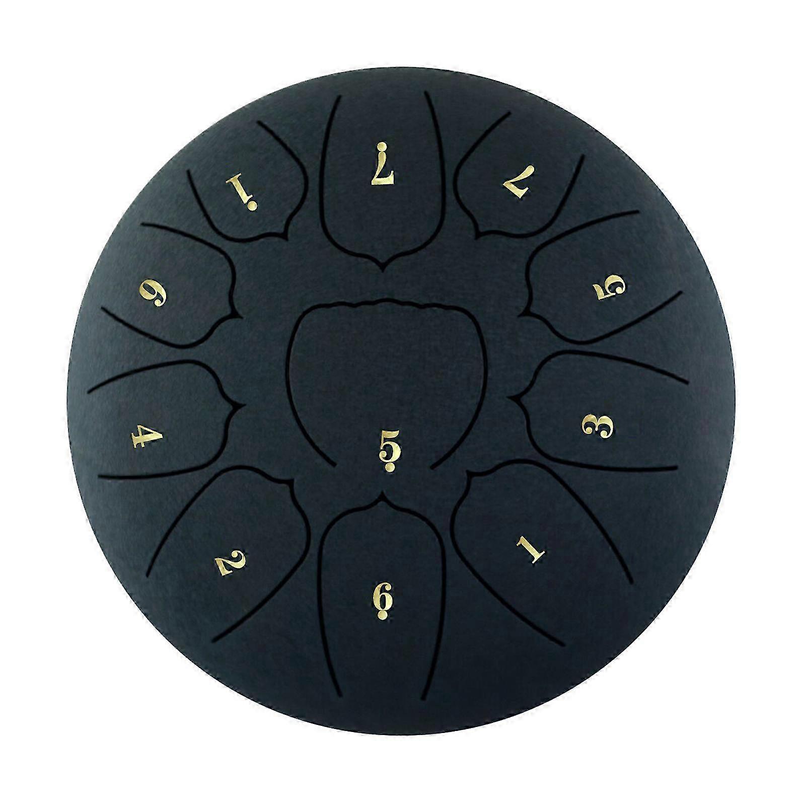10 palcový ocelový jazykový buben 11 poznámek handpan s paličkami pro meditační jógu - tmavě modrá