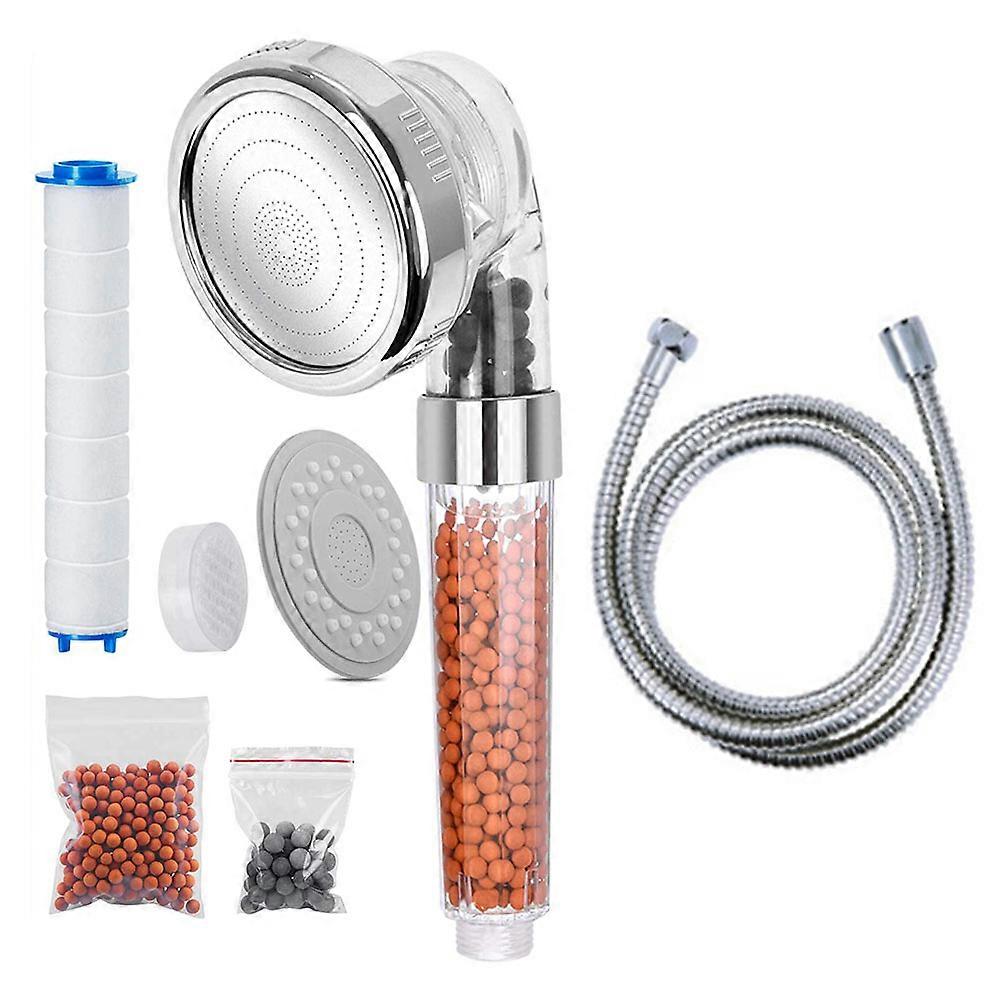 Three-speed Negative Ion Shower Nozzle Pressurized and Water-saving Multi-function Handheld Filter Hydrotherapy Shower Nozzle