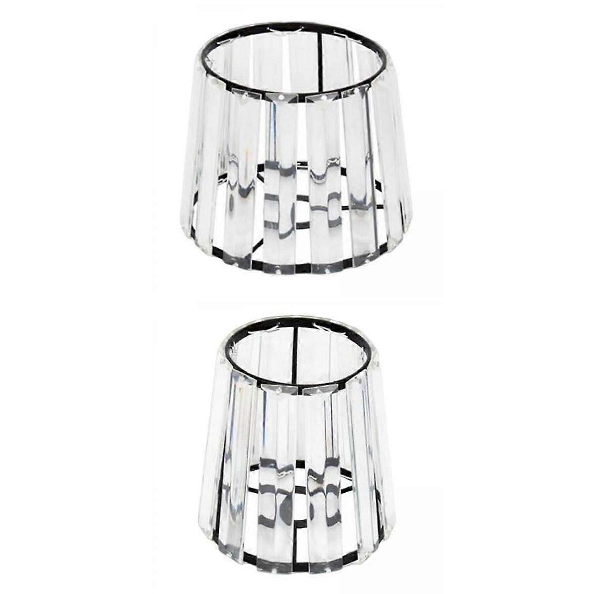 2Pcs Crystal Lampshade Chandelier Ceiling Fixture Lamp Shade Black