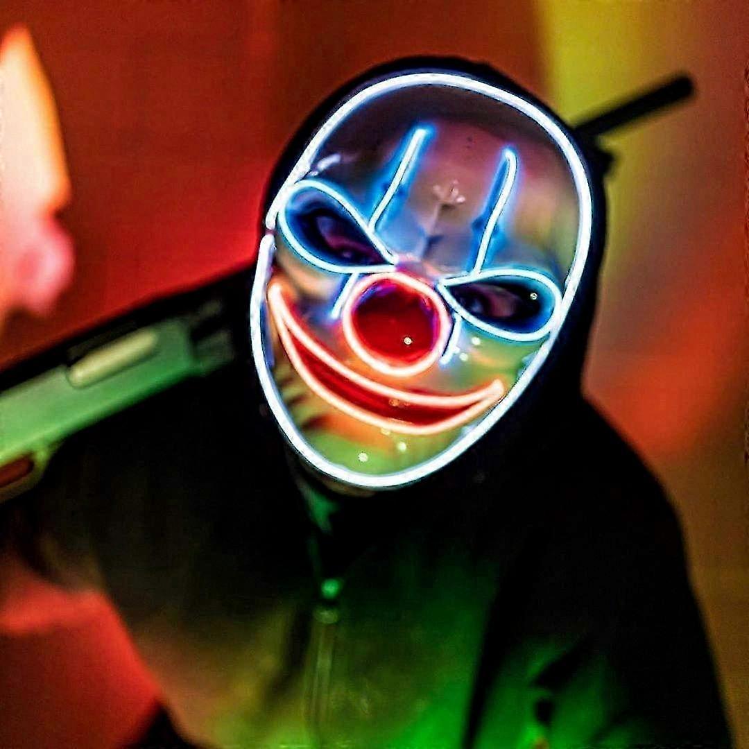 Halloween LED Light-Up Mask - Spooky Design with 3 Lighting Modes for an Eerie Experience