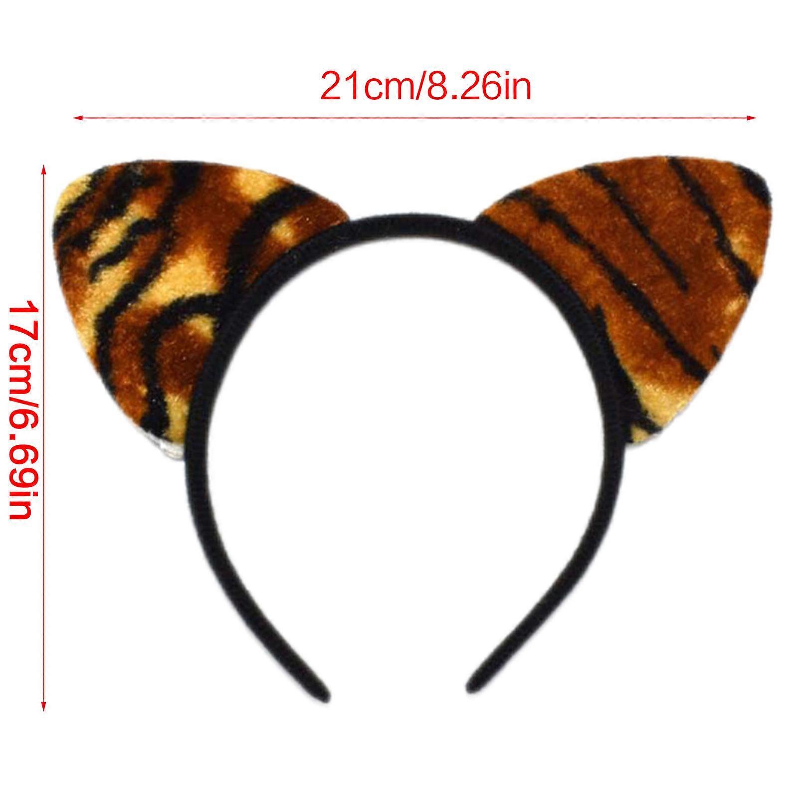 Leopard for Cat Ear Headband for Cat Ear Hair Hoops Night Party Anime Hairband Cow Tiger Print Headbands Clip Animal Hai 8