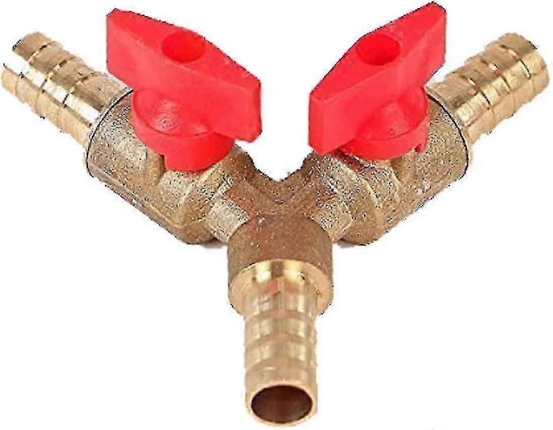 2 Way Y-distributor 10mm - With Stopcocks For Taps, Garden Hose
