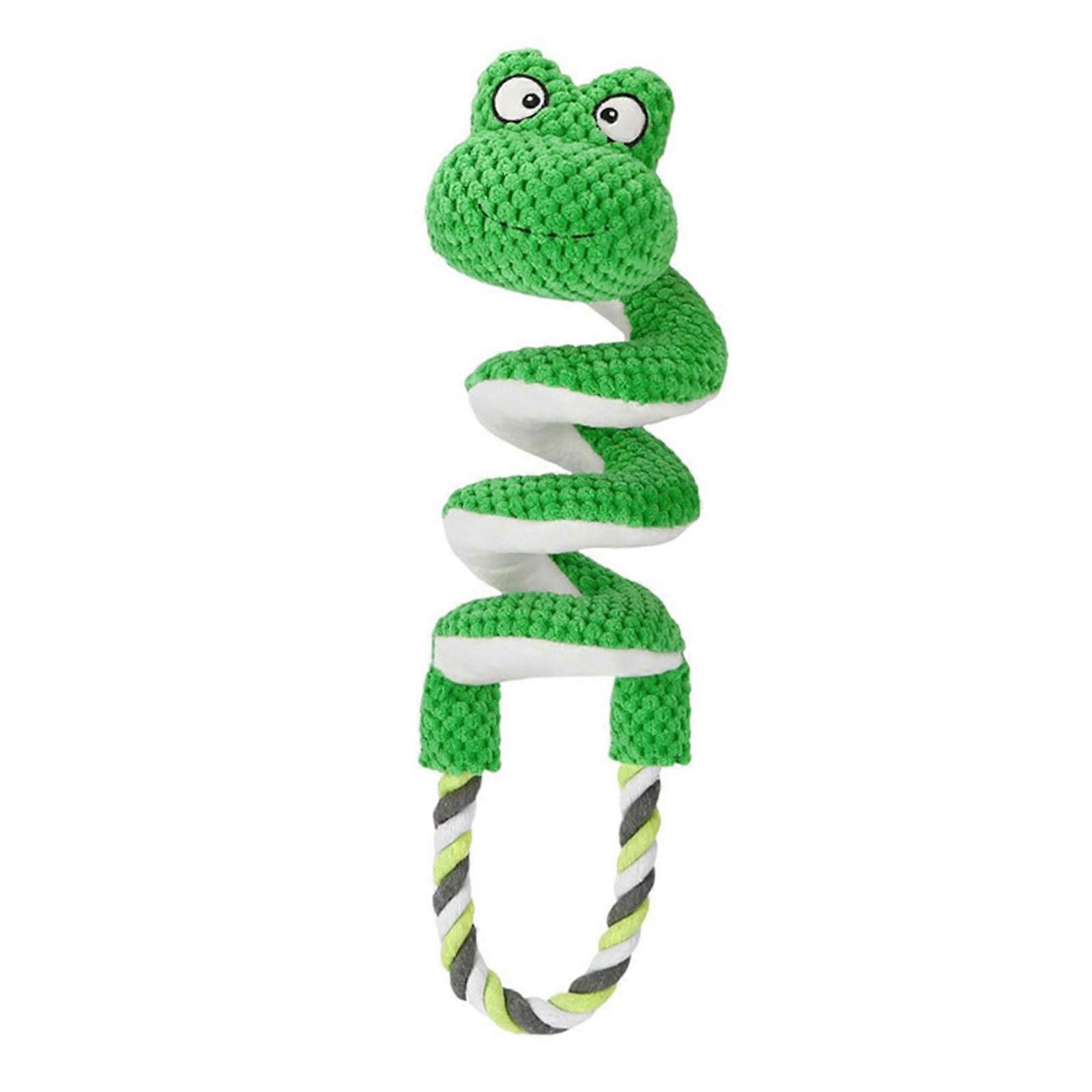 Tear Resistant Frogs Dog Chew Interactively Rope with Squeaker and Crinkle for Various Size Puppies