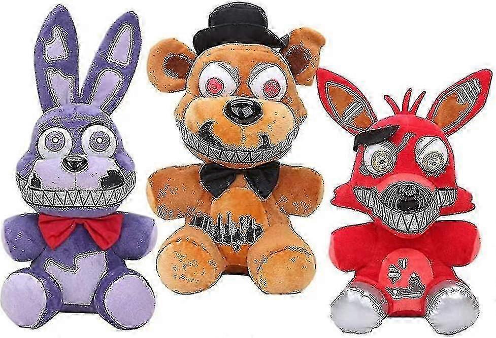 Foxy The Pirate + Nightmare Bonnie + Freddy Fazbear + Chica Set Five Nights At Freddy's Plush Set Fnaf Plushies Fnaf Toys Sister Location For Children