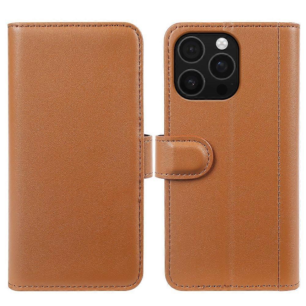 For iPhone 16 Pro Max Phone Cases Genuine Split Leather Wallet Mobile Cover Stand