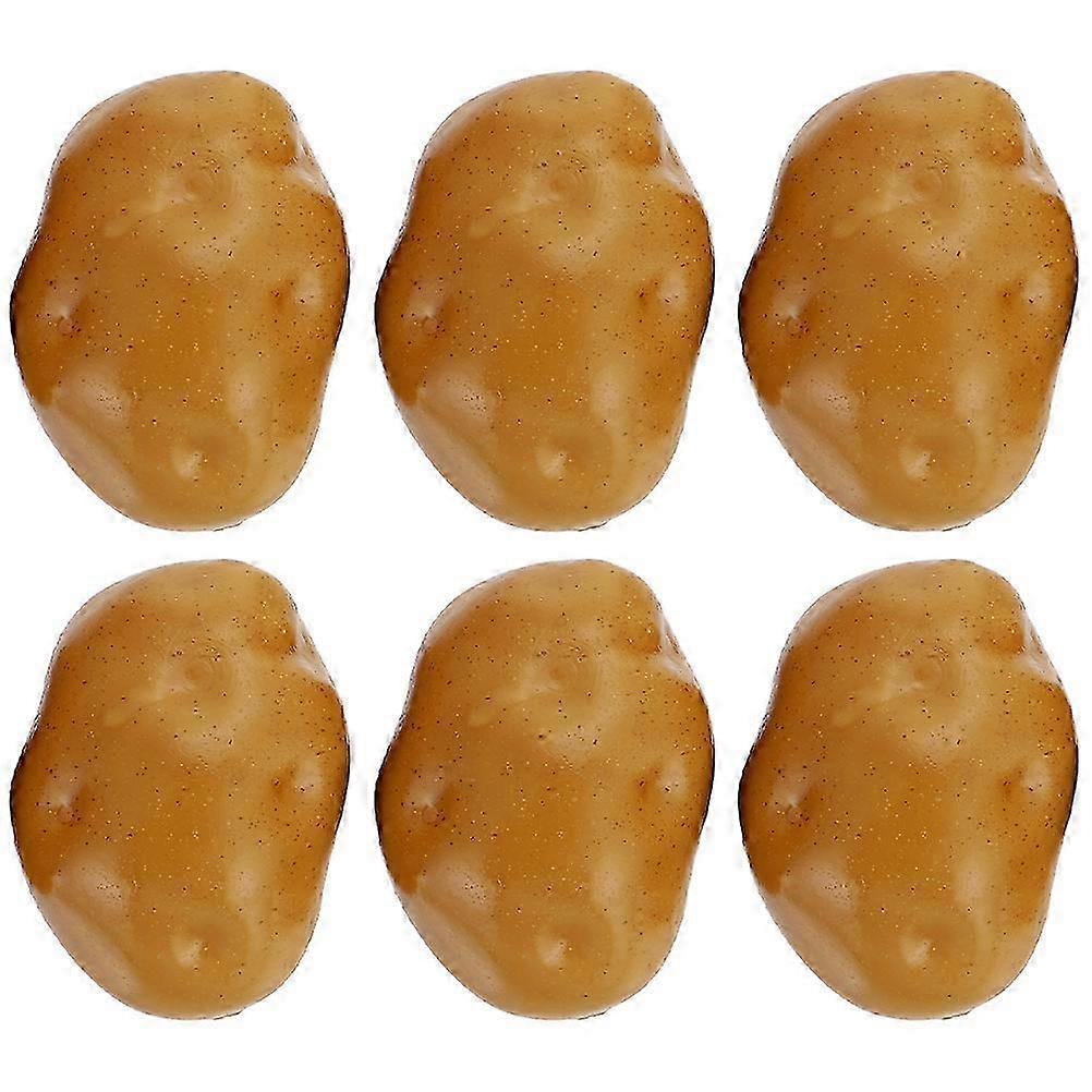 6Pcs Foam Potato Model - Lifelike Artificial Vegetable - 9X6CM