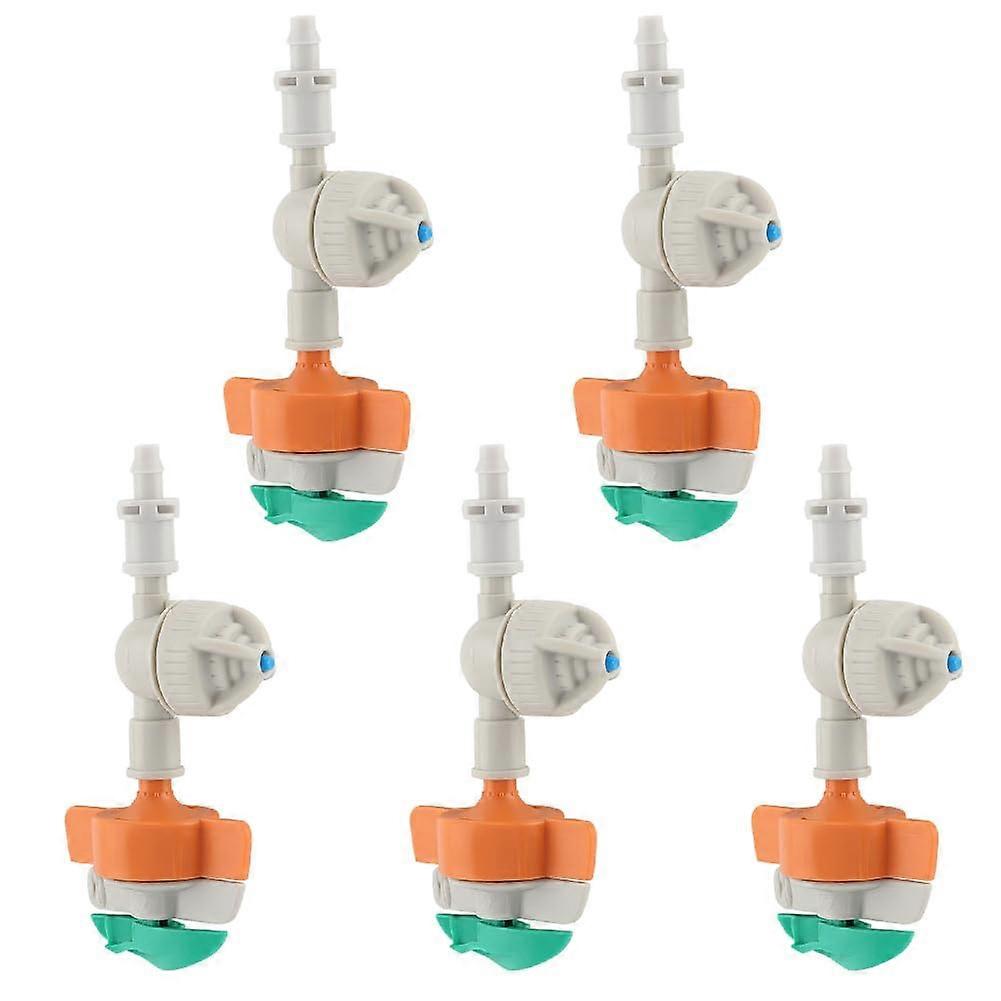 5pcs Micro Drip System Spray Nozzles 360° Rotatable Adjustable Antidrip Garden Watering Sprayers ABS Ball Valve Irrigation