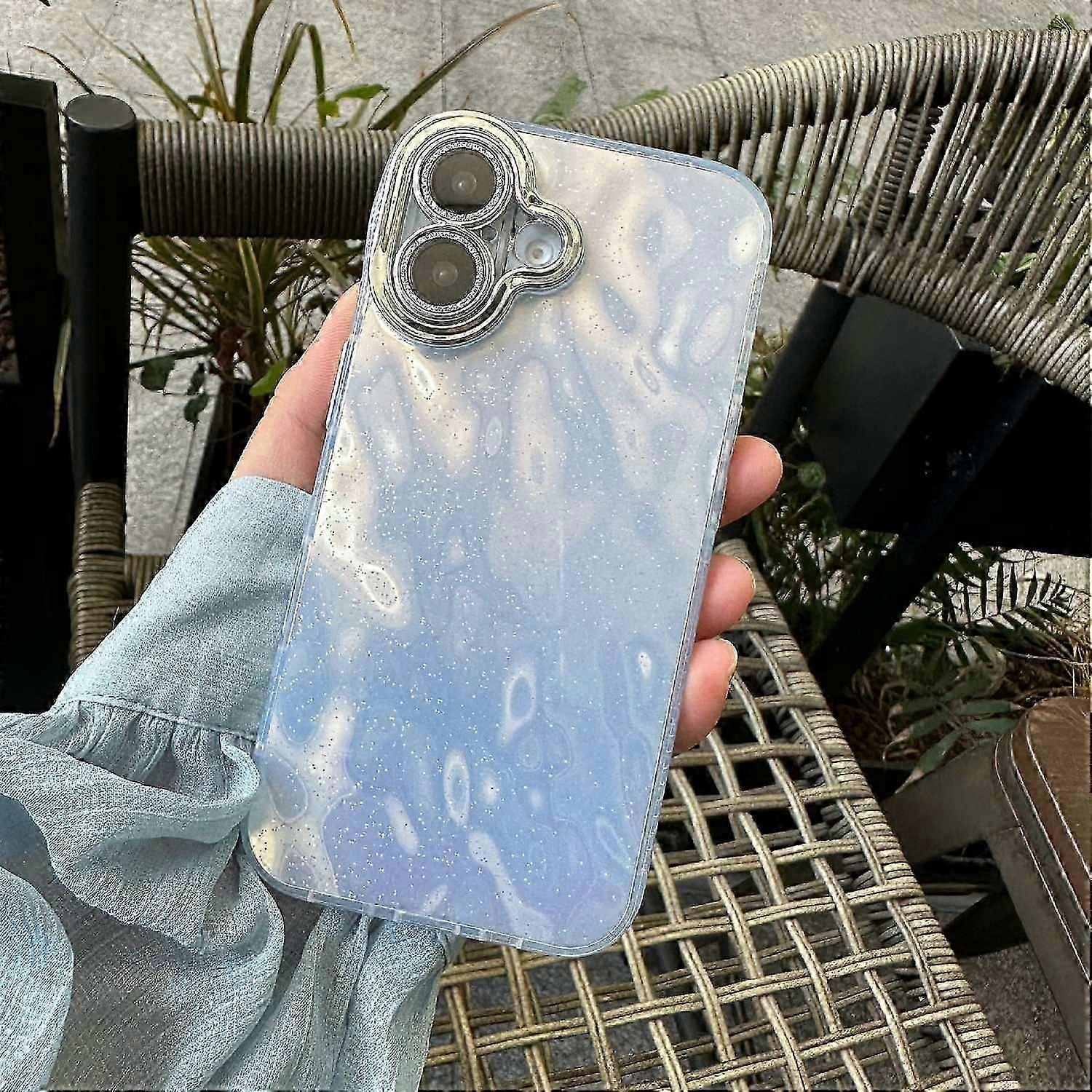 Shockproof Phone Case Compatible with Certain Brand's iPhone 16, TPU+PC Material, Wrinkle Texture Design