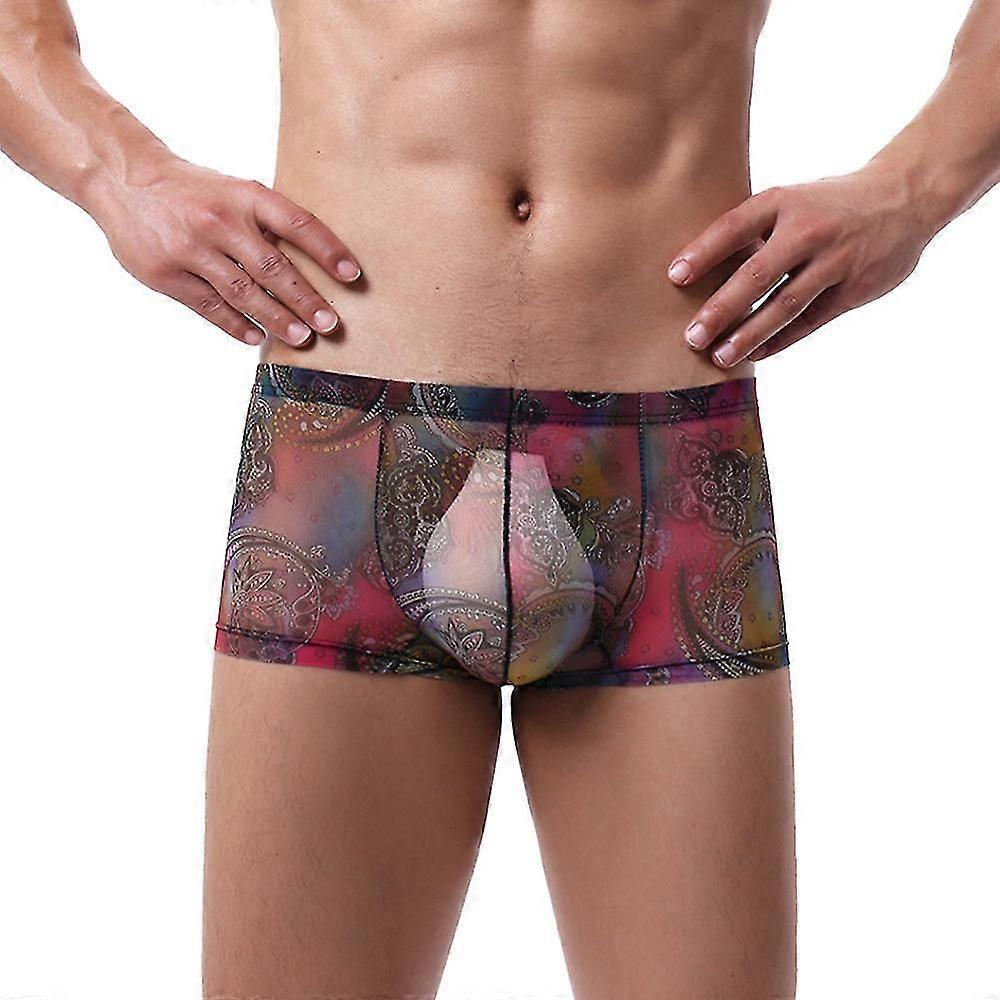 Mænd Boho Boxer Kort Åndbar Comfy Undertøj Bule Pouch Underbukser
