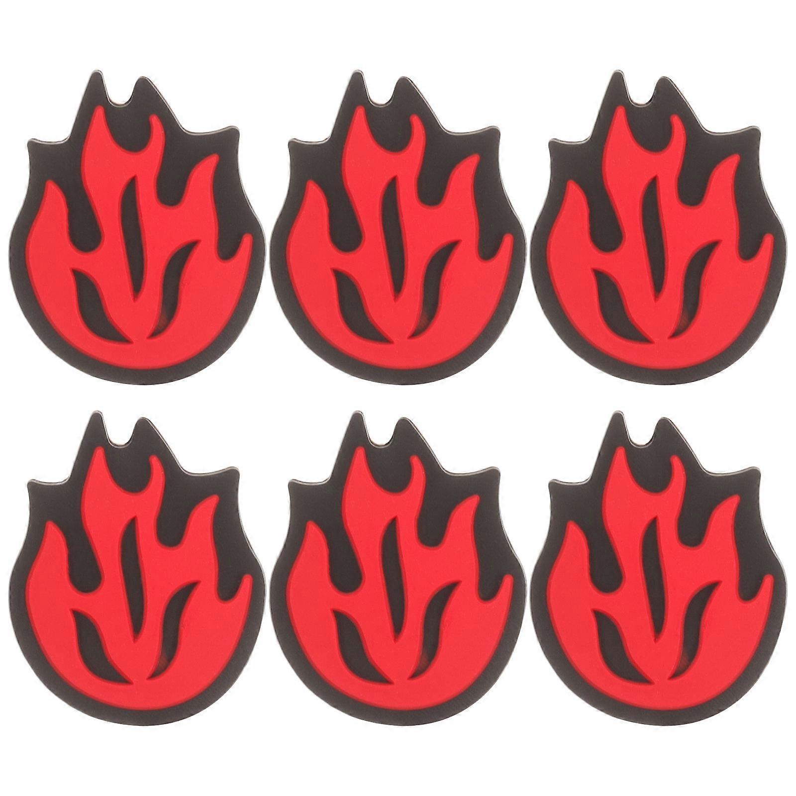 6pcs Fire Shape Silicone Tennis Vibration Dampeners Shock Absorber For Racket Strings Red Tennis Dampener For Vibration Reduction And Arm Comfort