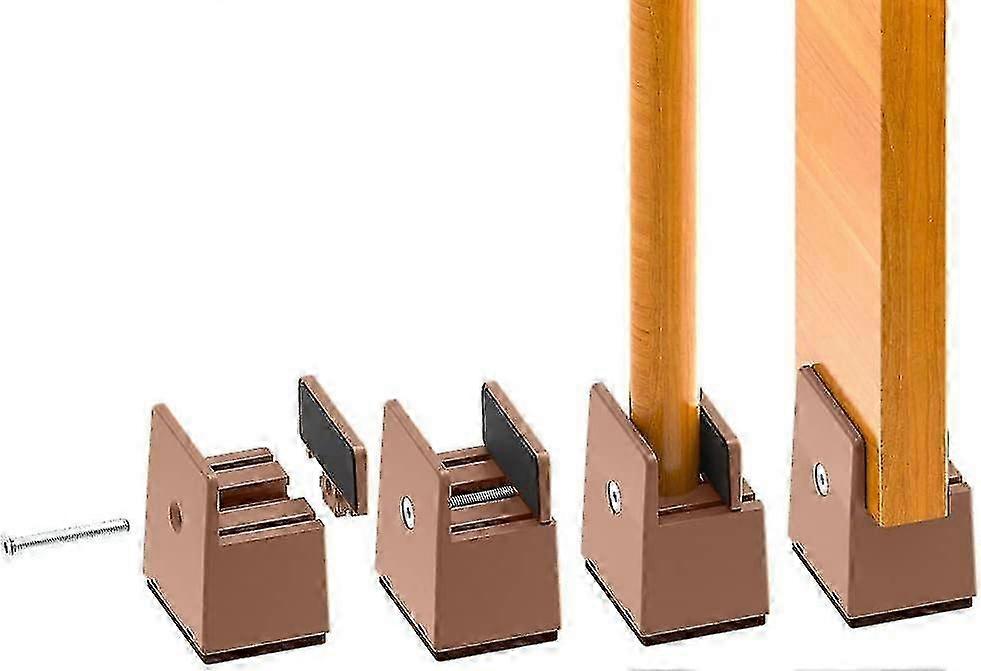 4 Pack 2-calowe regulowane podpory łóżkowe z zaciskiem śrubowym - 5 cm podpory meblowe do łóżek i sof (grubość 0-1,5 cala) - Heavy Duty Support