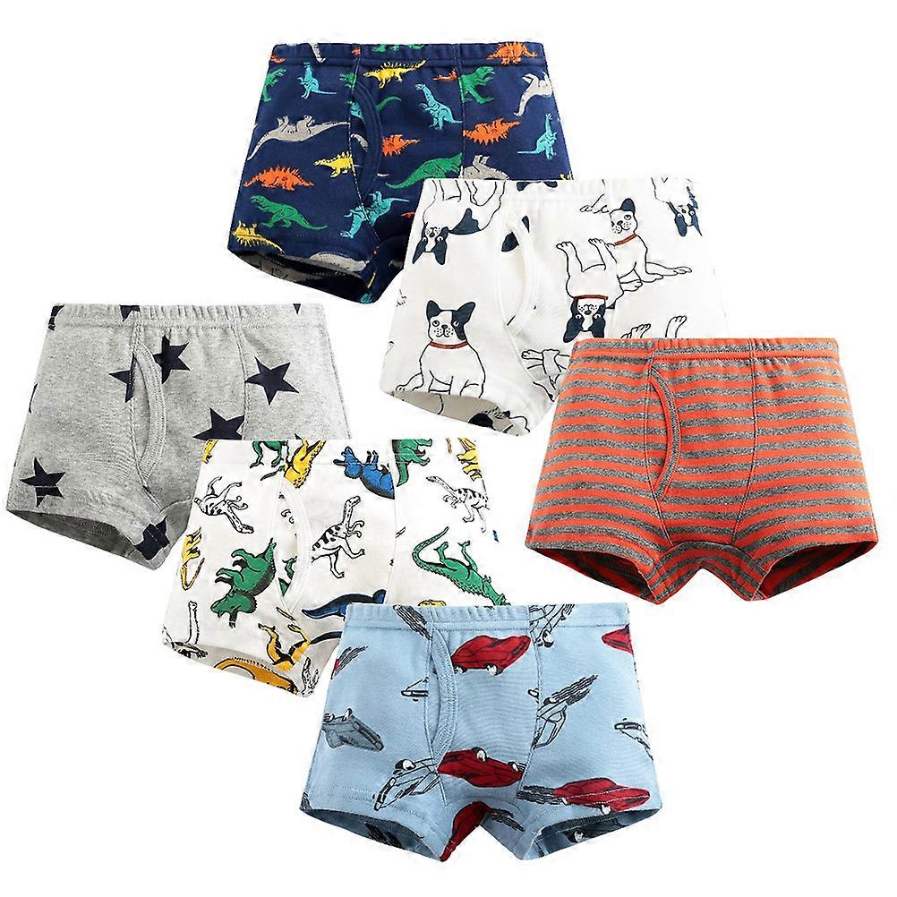 Comfortable Underwear for Boys Absorbent Cotton Underpants Set Five-Pointed Stars 6Pcs