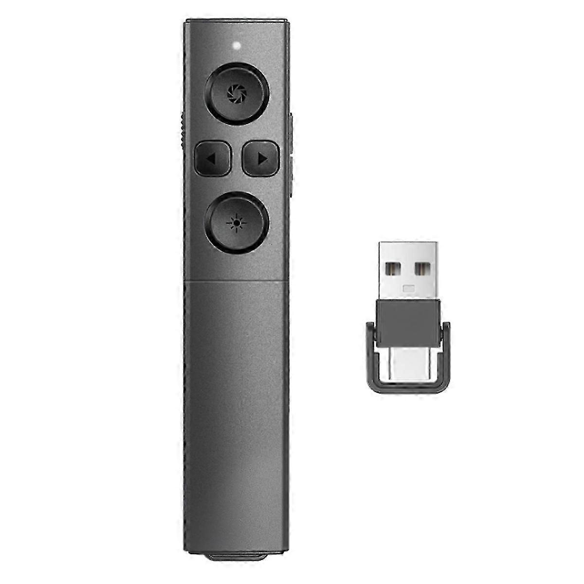Presenter Clicker 无线 PPT Clicker,2 合 1 USB A/C Powerpoint Clicker,用于滑动音量控制