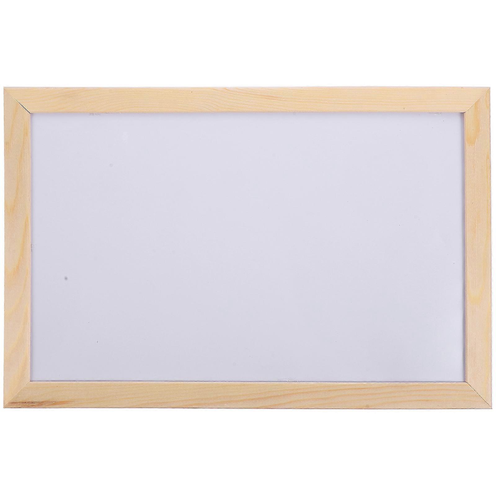 Decorative Bulletin Board Display Cork Board Rectangular White Wood Frame For Desk Use 1Set
