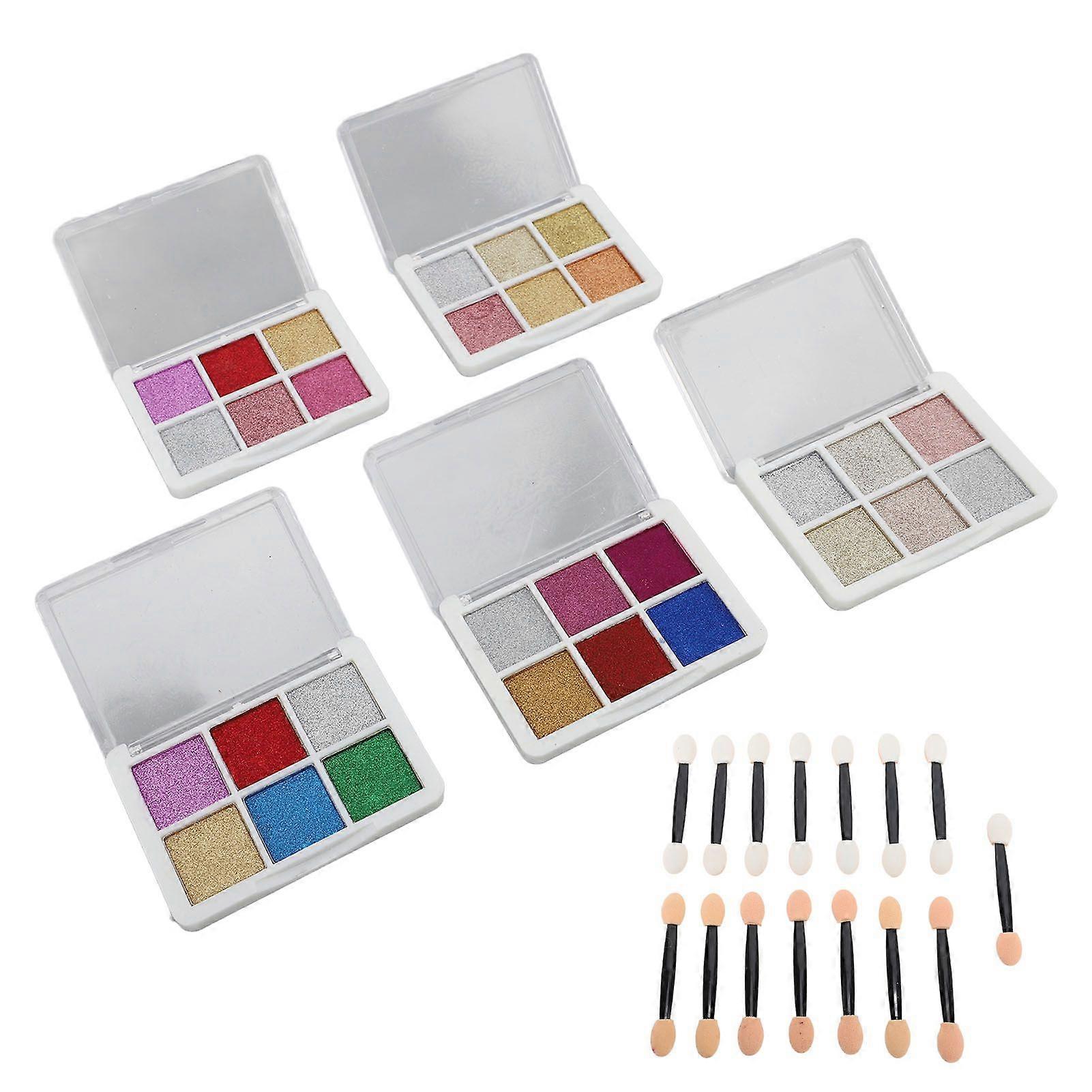 2025 Latest Model 5pcs Solid Nail Powder 6 Colors Metallic Mirror Effect Glitt...