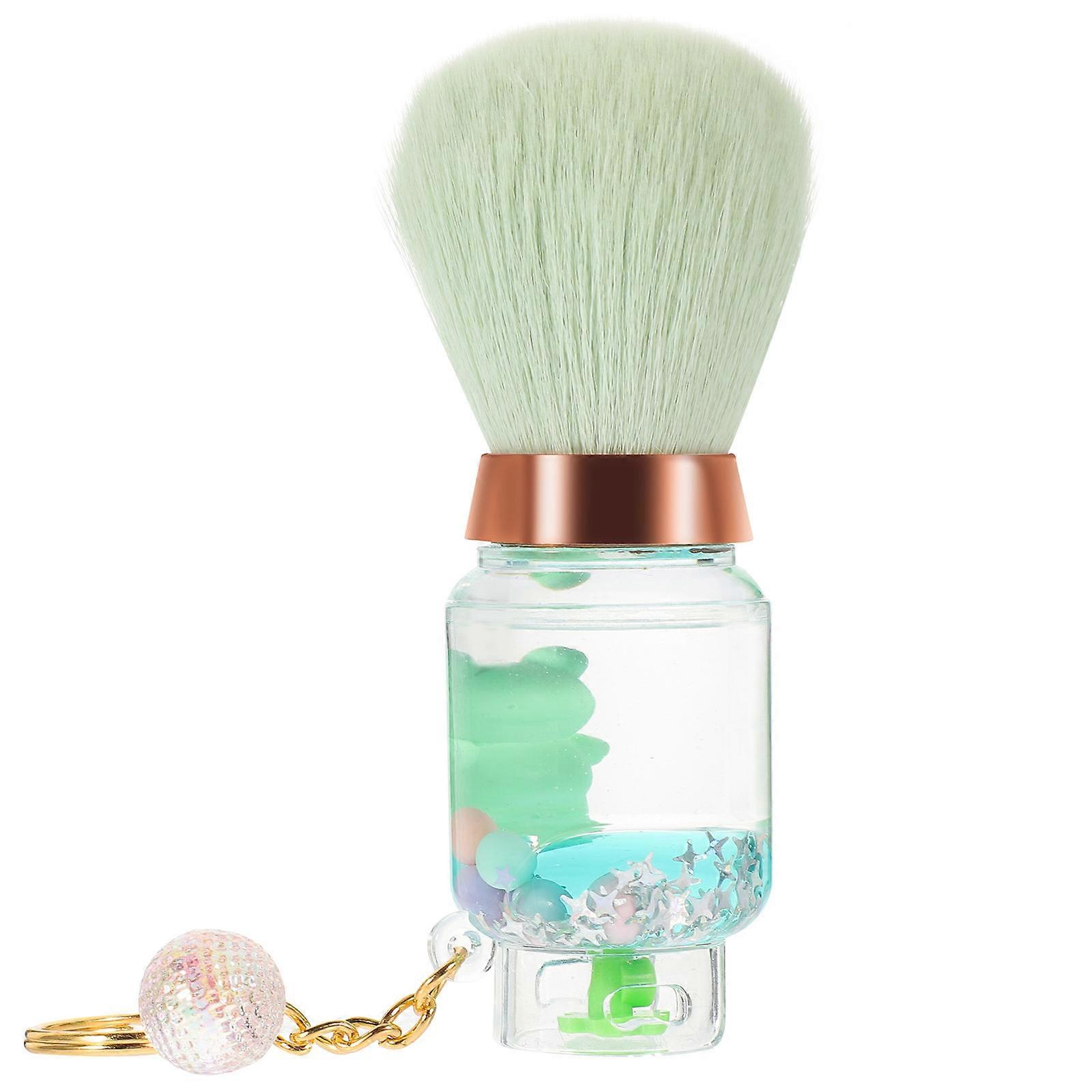 Portable Blush Makeup Brush with Keychain – Soft Bristles for Powder, Loose Powder, and Nail Application – Travel Friendly Professional Cosmetic Tool