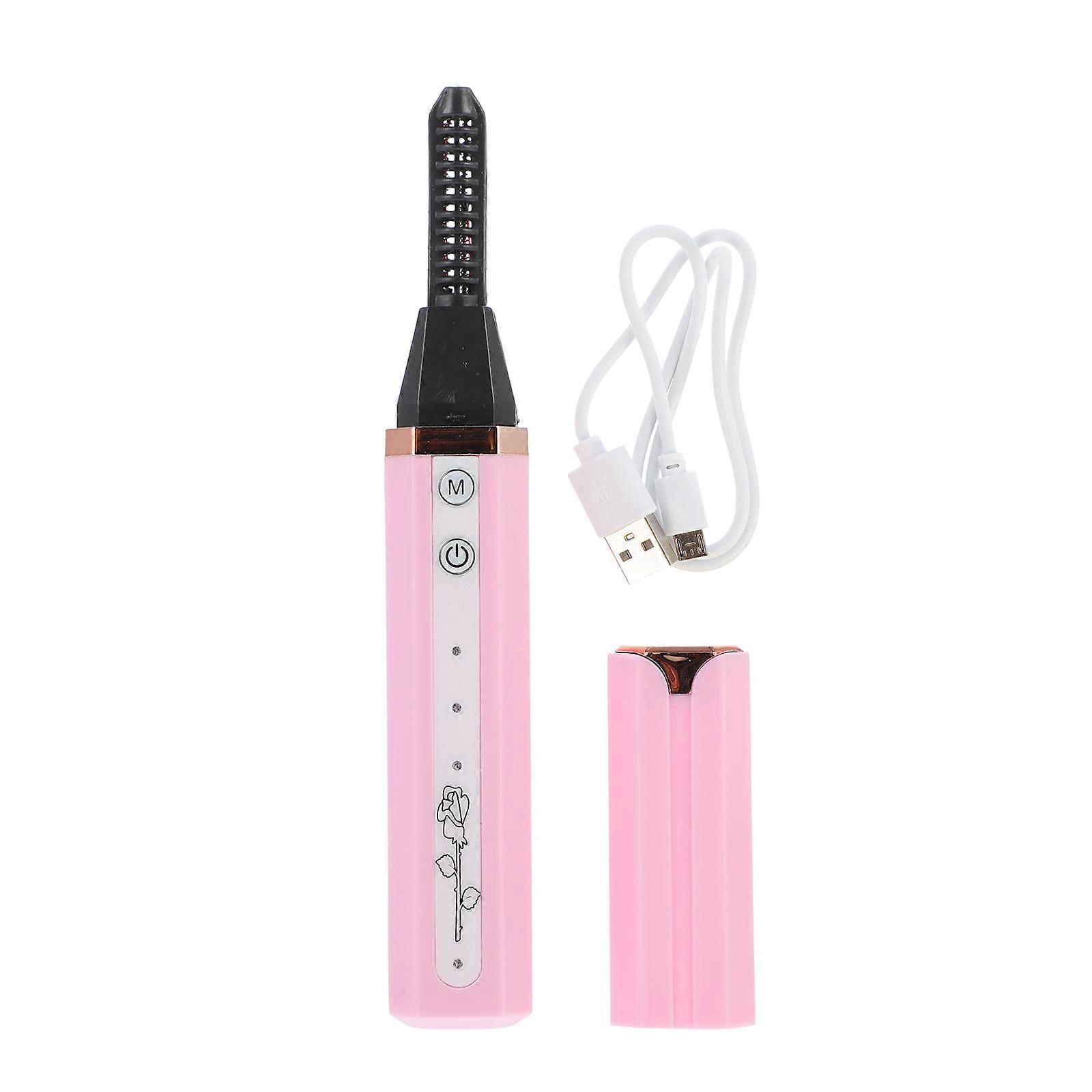 Fast Preheating Electric Eyelash Curler Pink Color Eyelash Tool For Makeup 14.5X2.2X2.2CM 1Pack