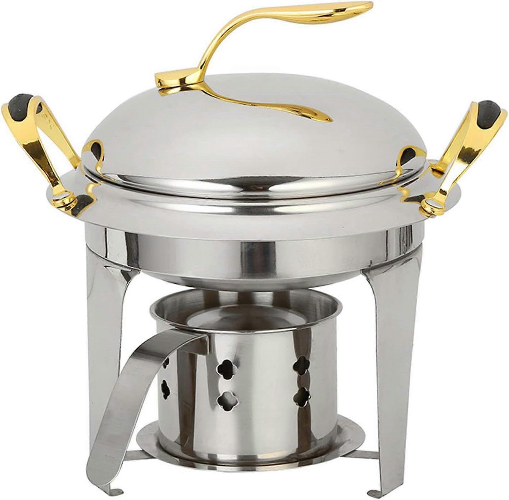 Stainless steel chafing dish with food pan, lid, fuel holder for buffets, weddings