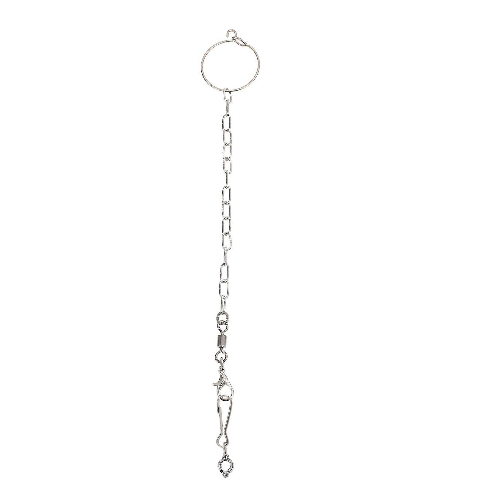 Stainless Steel Bird Lock Ring and Chain for Parrot Use Silver Proper Size