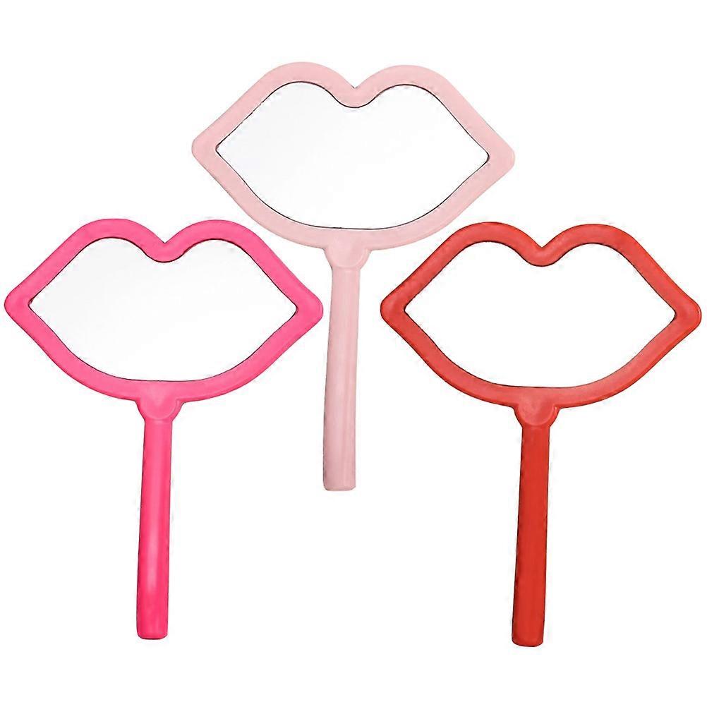 Here's a refined and professional product description based on your input:

 

**3pcs Portable Handheld Makeup Mirrors – Irregular Lips Shaped Design