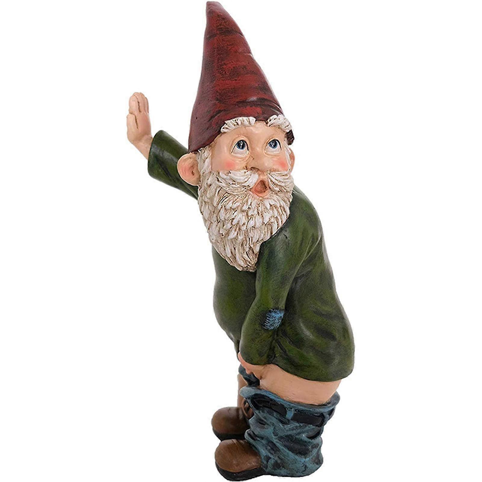 Funny Garden Gnomes Weatherproof Resin Garden Gnome for Outdoors, Peeing Gnome Statue for Lawn Decor