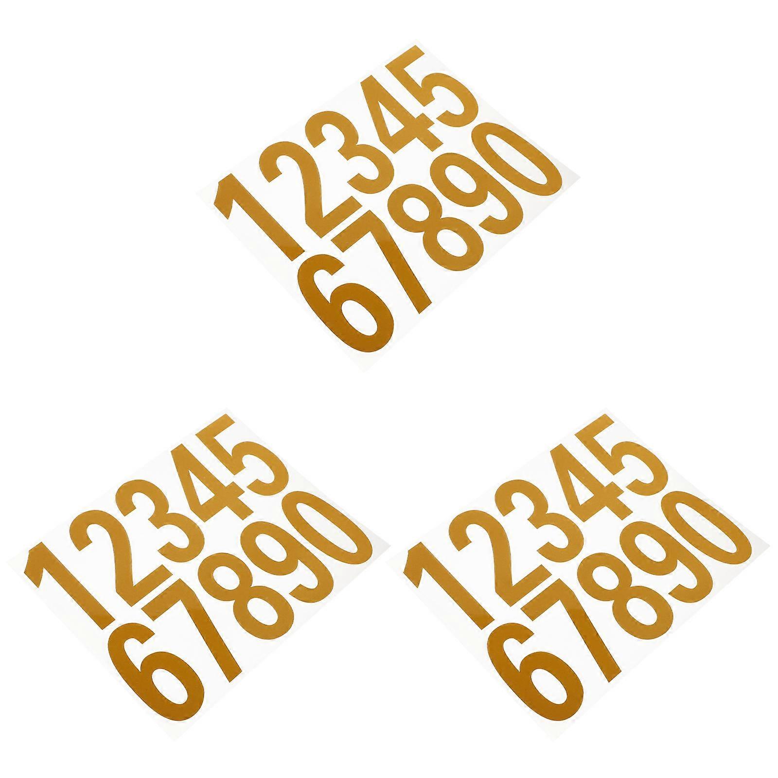 Reflective Door Number Decals 3 Pack 3 Inch Large Font Mailbox Stickers for Night Visibility