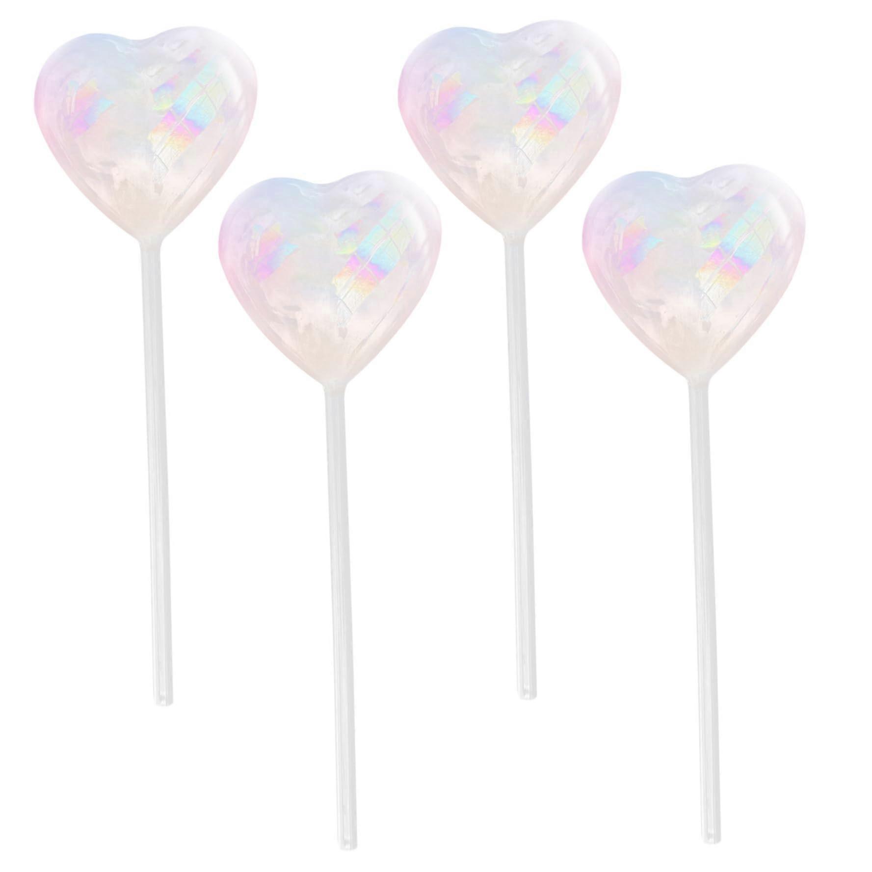 Gartenpflanze Glockenkugel, 4PCS Selbstbewässerungsplanter, Herzförmige Glas-Glockenkugeln für Innenräume und Außenbereiche