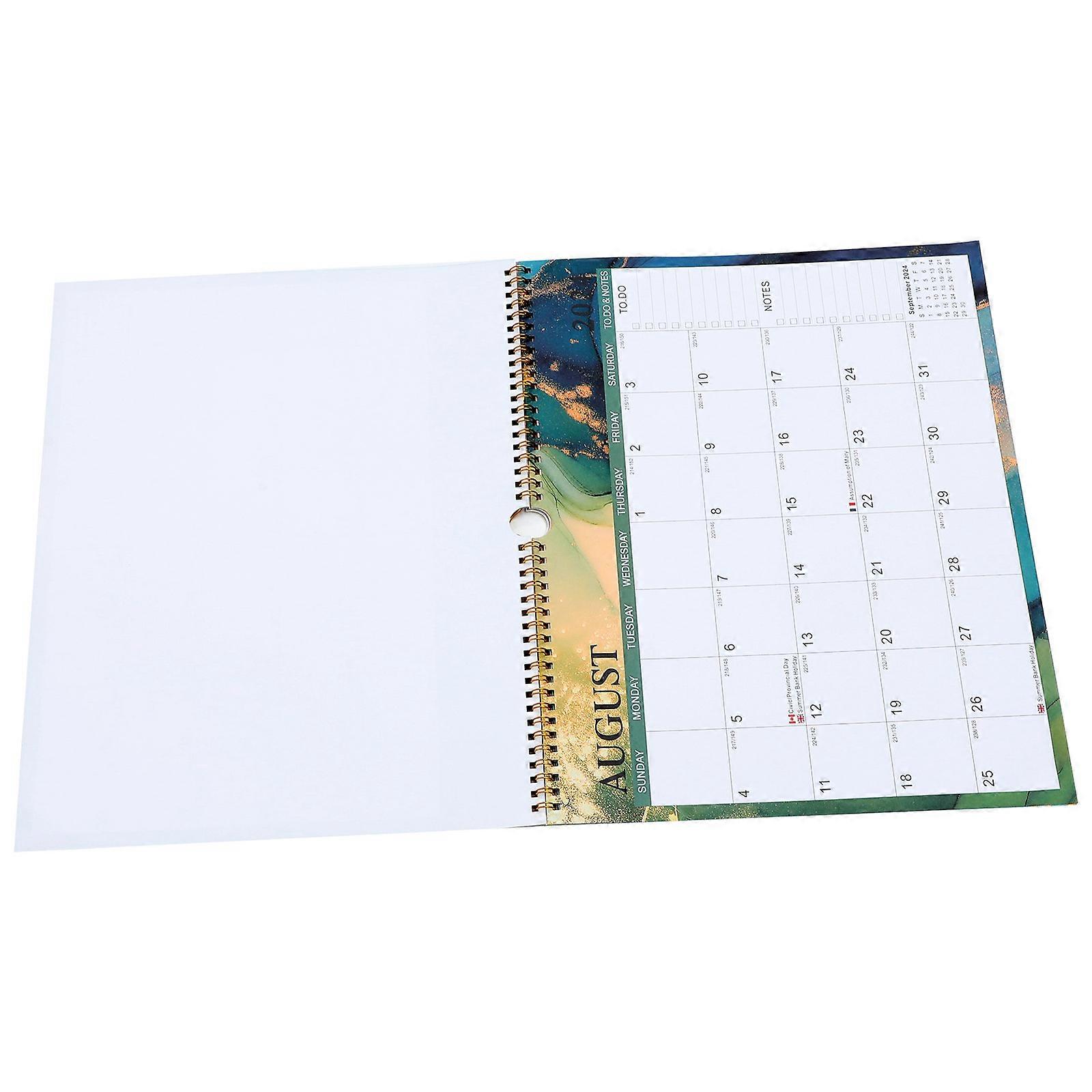 Sturdy Calendar Office Desktop Calendar Time Management Rectangular Simple Design 14.74X11.48X0.39in 1Pcs