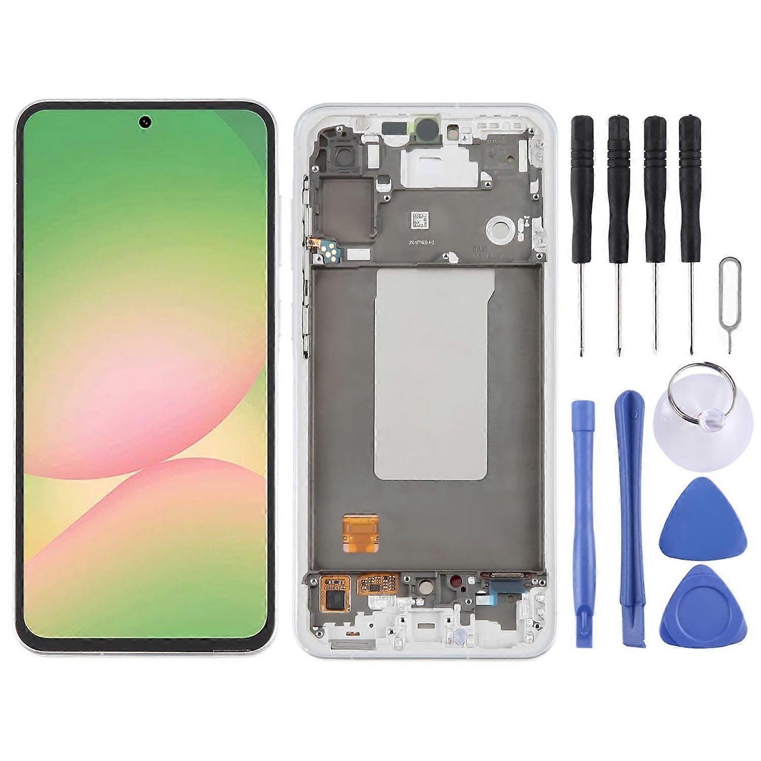 适用于三星 Galaxy A56 SM-A566B LCD 屏幕,带边框备件银色