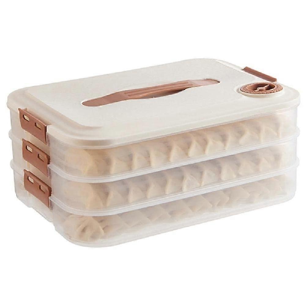 Multilayer Dumpling Storage Box with Lid, Freezer Safe Plastic Organizer for Food and Vegetables, Modular Design