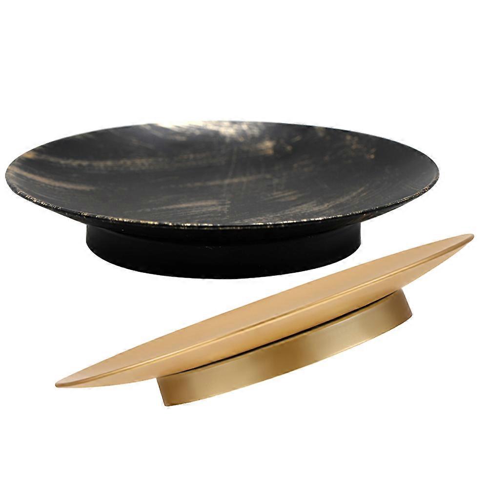 Practical Candleholders Tabletop Candleholder Black Gold Aromatherapy Tray Set 2Pcs