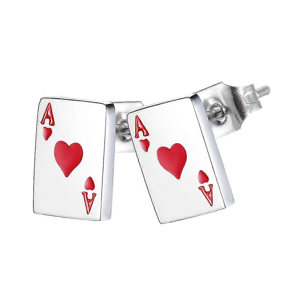 1 Paire Fille Chic Ear Studs Poker Modélisation Ear Studs Bijoux Accessoires de mode