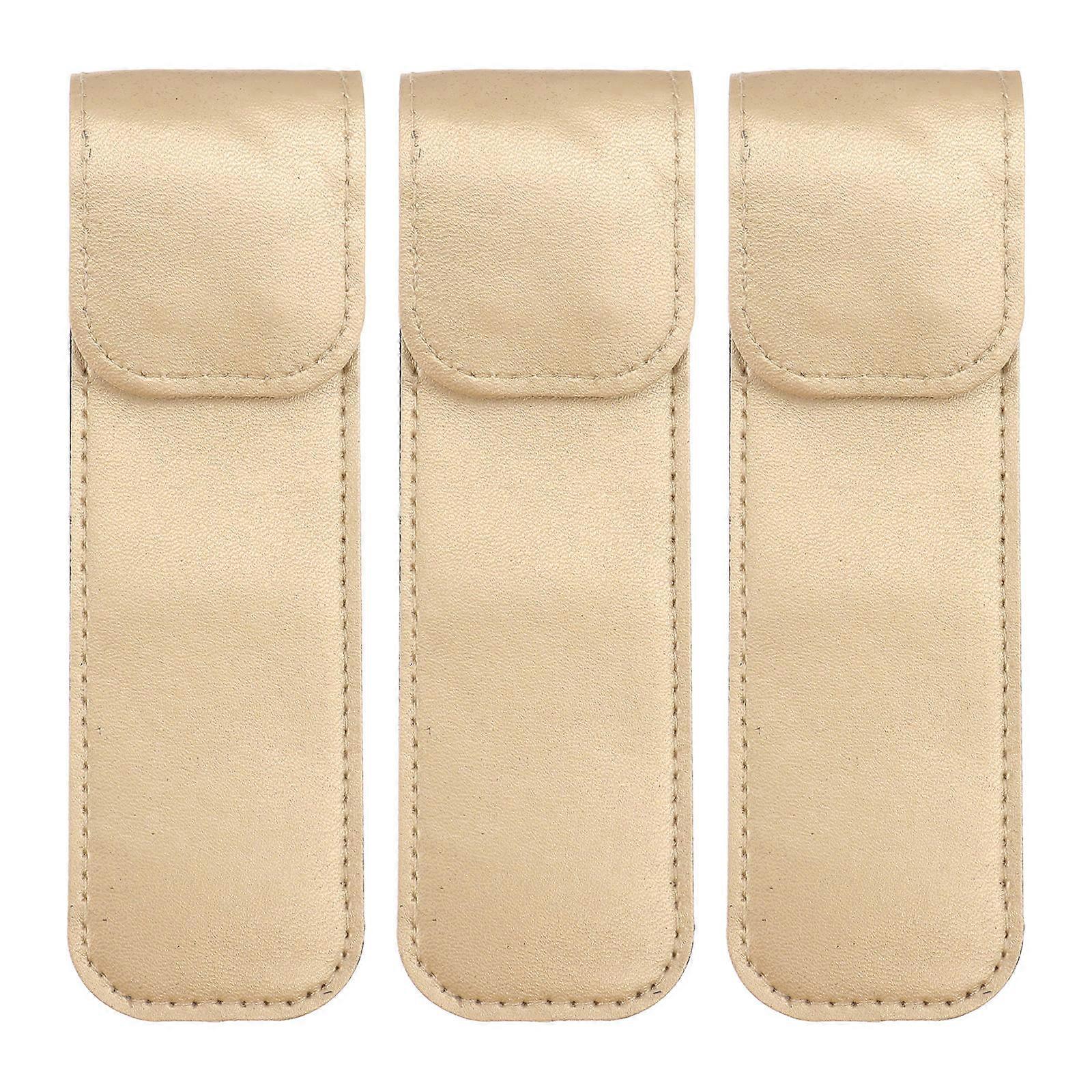 Eyelash Grafting Tweezer Protective Cover in Golden Color 3PCS Storage Case for Home Use