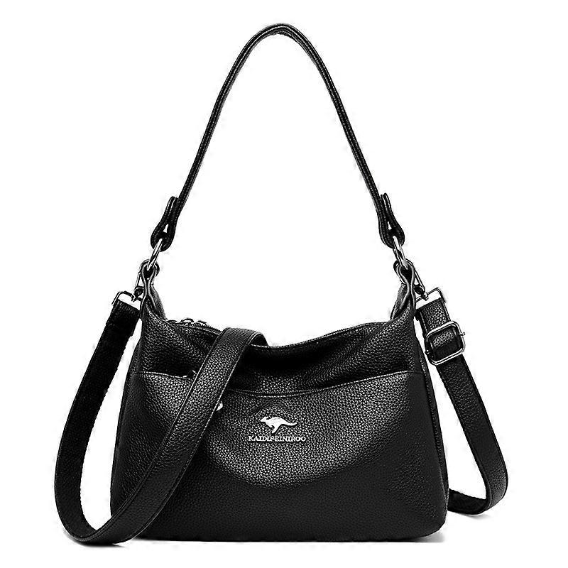 Women's crossbody shoulder bag, multi-compartment and practical, small square bag made of PU material