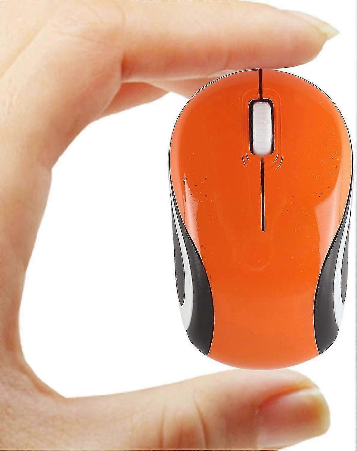 Mini Small Wireless Mouse For Travel Optical Portable Mini Wireless Mouse With Usb Receiver For Pc Laptop (orange)