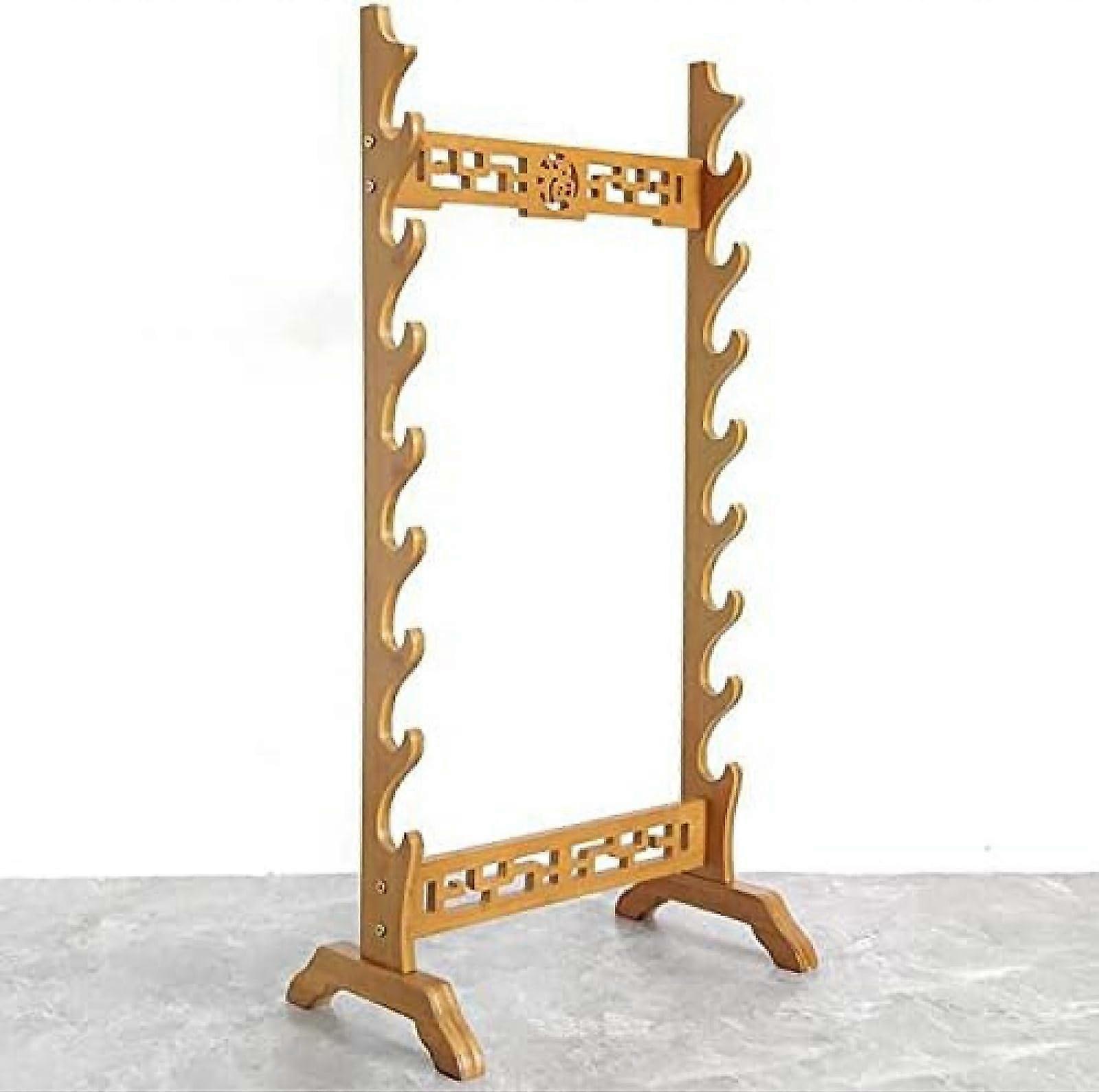 Sword Mount Stand, Weapon Stand, Floor Stand for Weapons, Martial Arts Sword Stand, Sword Stand, Vertical Stand, Tan 'Fu', 8Tier Tan 'Fu' 8 Levels