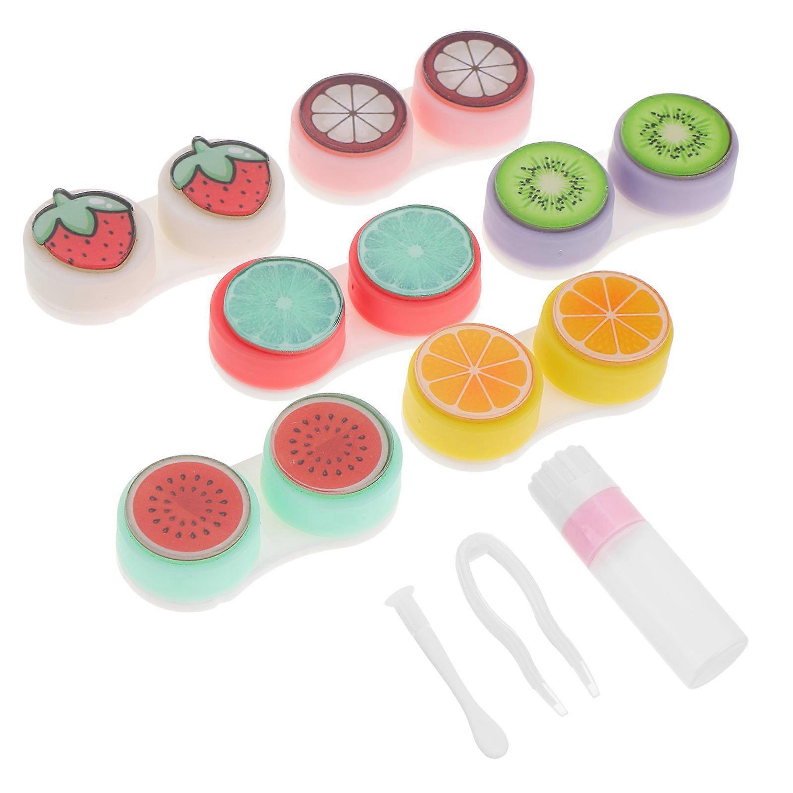 Glasses Storage Lens Soak Box Lens Storage Holder Kit Easy to Clean Assorted Color 6.3×3.9×0.9in Travel 1Pack