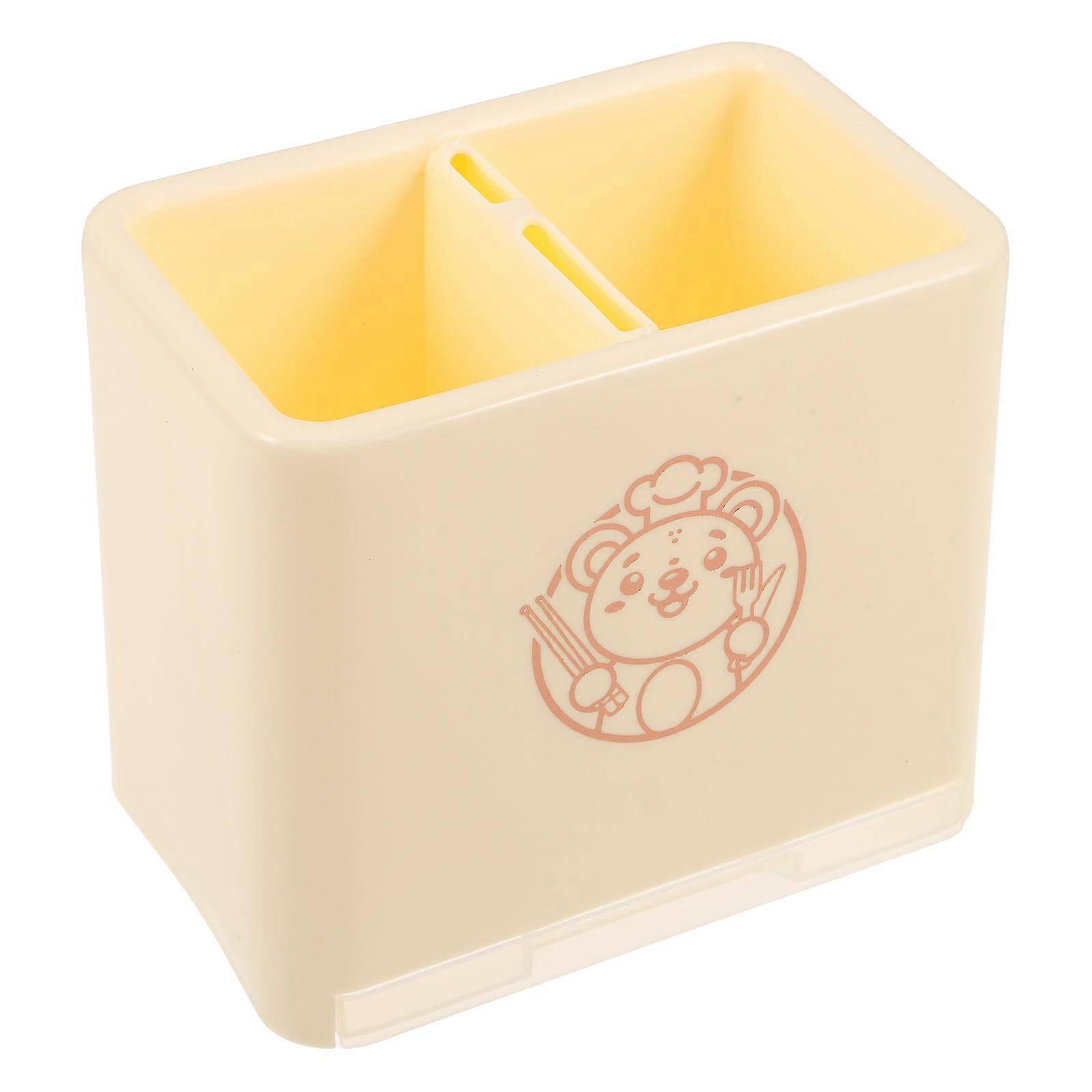 Wall Mount Utensil Rack Container For Kitchen Utensils Categorized Storage Light Yellow 1Set