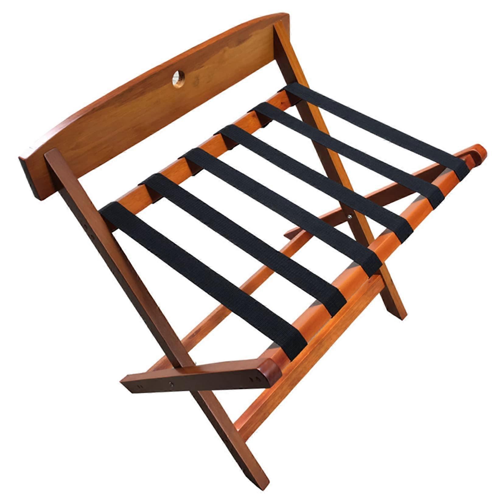 Pannier Rack with Contoured Legs, Folding Luggage Rack and Suitcase Stand, Collapsible Bag Holder with 6 Black Nylon Straps Ref: 8693