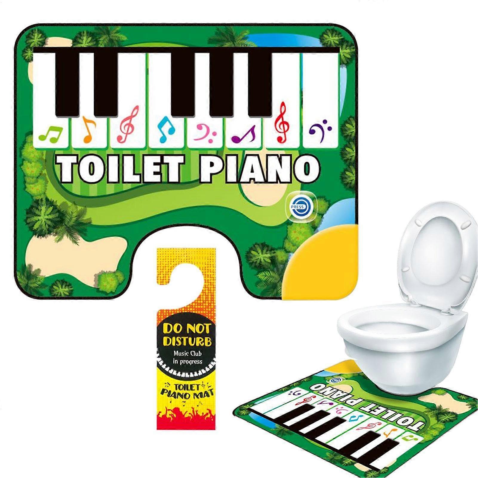 Piano Keyboard Toilet Mat, Piano Mat in Pot  Floor Sound Mat for Bathroom, Piano Keyboard with Music, Potty with NonSlip Backing
